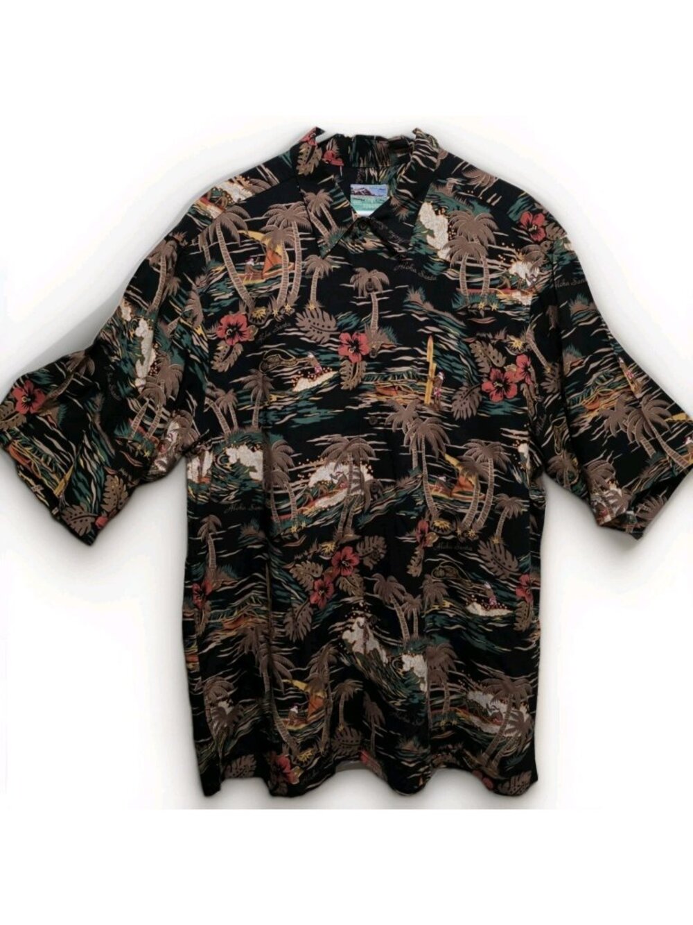 VTG Reyn Spooner Aloha Santa Hawaiian Shirt Men's XL 100% Rayon Christmas